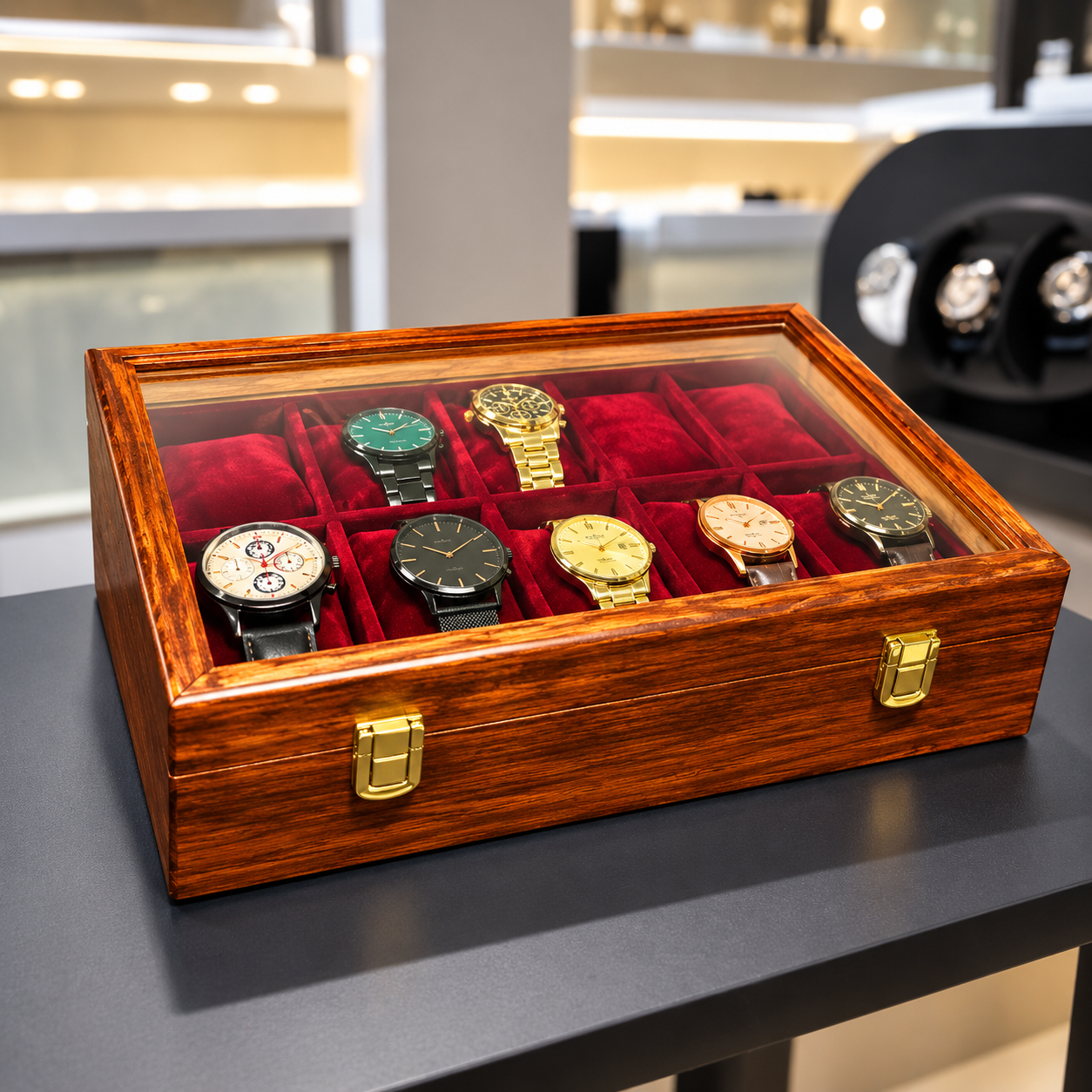 Wooden Watch Storage Box – Premium Handcrafted Watch Organizer
